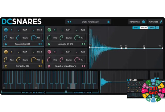 军鼓类调制音源 Plugin Boutique DC Snares v1.0.2-251编曲网