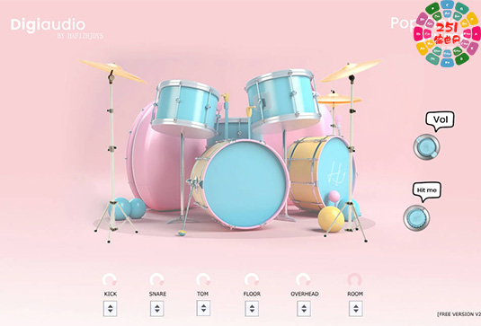 专为流行朋克/摇滚设计的鼓 Digi Audio Pop Pink Drums v2-251编曲网