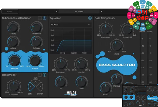 多功能低音效果插件 Impact Soundworks Bass Sculptor v1.0.3 MacOS-HCiSO（BassSculptor）-251编曲网