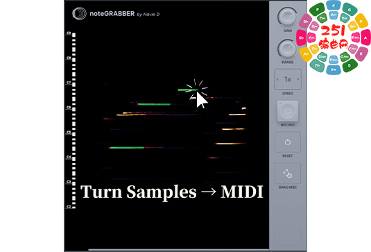 音频转MIDI工具 Navie D noteGRABBER v1.0.0-251编曲网
