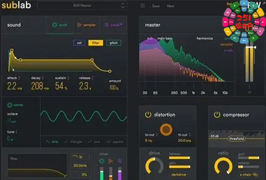超强808低音合成器 FAW SubLab v1.1.9（修复版）-251编曲网