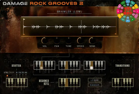 节奏鼓点Loops音源 Heavyocity Damage Rock Grooves 2-251编曲网