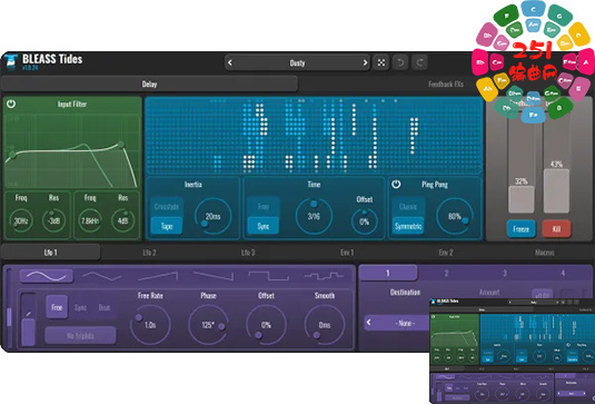 延迟回声插件 BLEASS Tides v1.0.25 BUBBiX Win-251编曲网