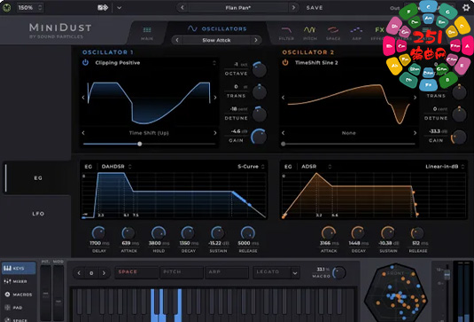 双振荡器合成器 Sound Particles MiniDust v1.0.0 TC Win-251编曲网