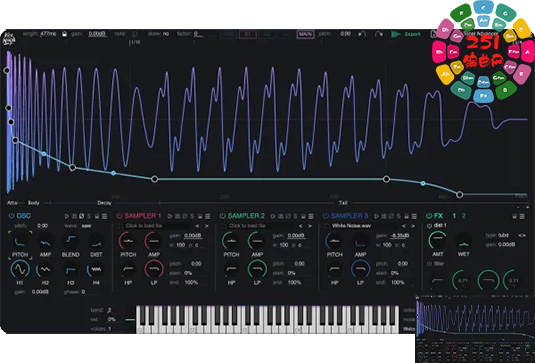 底鼓采样合成器 The Him DSP Kick Ninja v1.2.0 MOCHA Win-251编曲网