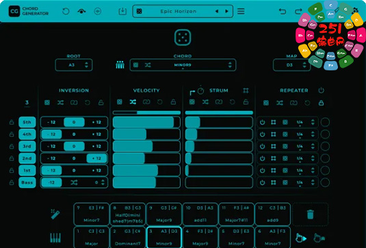 和弦Midi生成器 Mario Nieto Chord Generator v1.1.0-251编曲网
