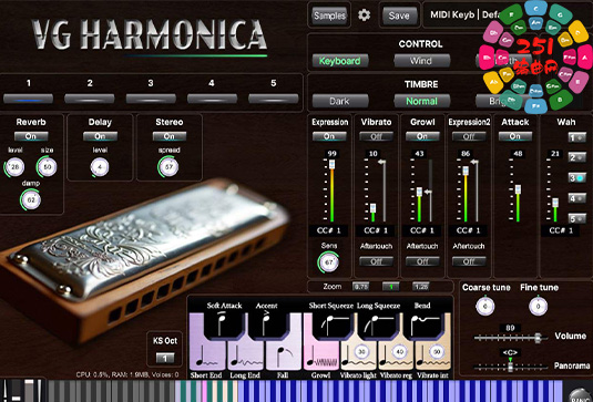 VG口琴虚拟乐器 VGTrumpet VG Harmonica Virtual Instrument v1.2.4-251编曲网