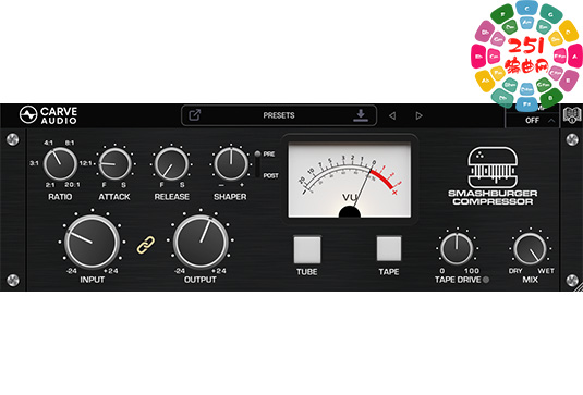 瞬态塑形 温暖质感压缩插件 Carve Audio Smashburger Compressor v1.0.7 Win-251编曲网