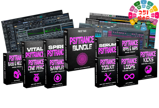 迷幻出神舞曲套装 Esential Music Productions Psytrance Bundle WAV MiDi Serum Vital Spire SoundBank-ARCADiA-251编曲网