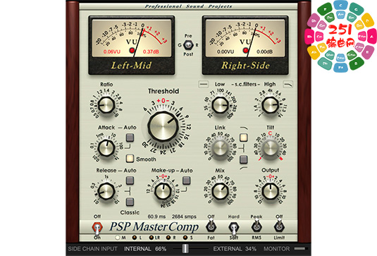 高保真立体声动态处理器 PSPaudioware PSP MasterComp v1.10.0 R2R Win-251编曲网