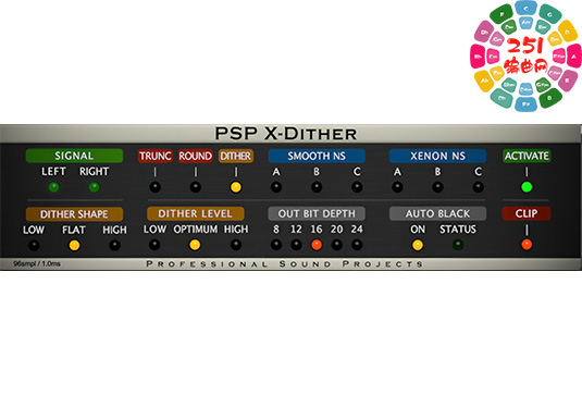 母带抖动和噪声整形处理器 PSPaudioware PSP X-Dither v1.1.1 R2R Win-251编曲网