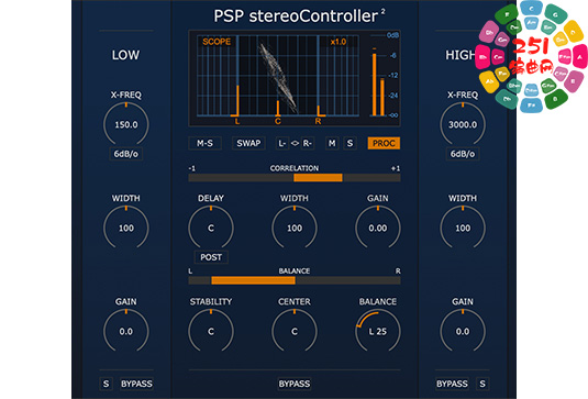 立体声呈像控制效果器插件 PSPaudioware PSP stereoController2 v2.0.2 R2R Win-251编曲网