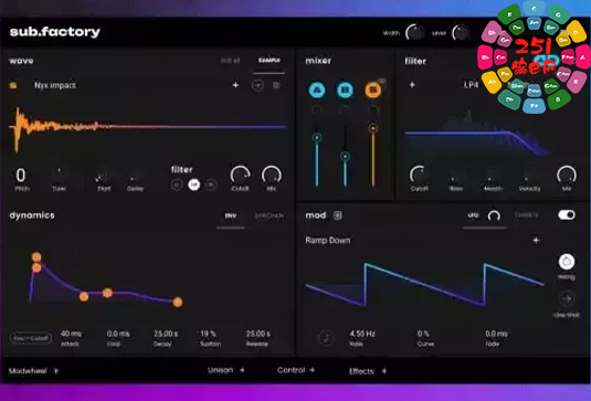 贝斯合成器 AIR Music Technology Sub Factory v1.2.1.11-251编曲网