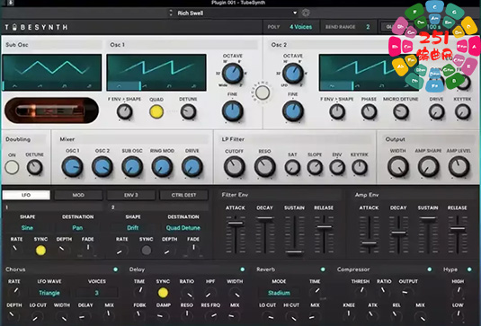 复音合成器 AIR Music Technology TubeSynth v1.2.1.14-251编曲网