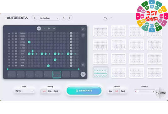 12轨MIDI节拍生成插件 Axart Labs AutoBeat v2.2.0 Win-251编曲网