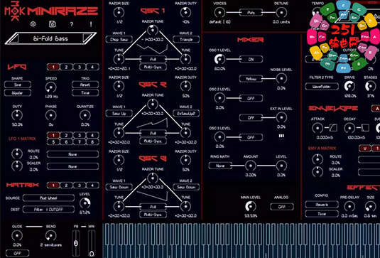 复古操控风格波形切片合成器 MOK Miniraze v1.5.1 Win-251编曲网