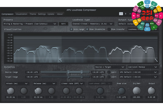 响度压缩器 APU Software APU Loudness Compressor v4.6.1-251编曲网