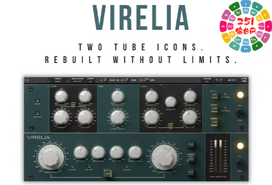 Pultec风格的均衡器和母带压缩器 Mixland Virelia v1.0.0 Mac-251编曲网