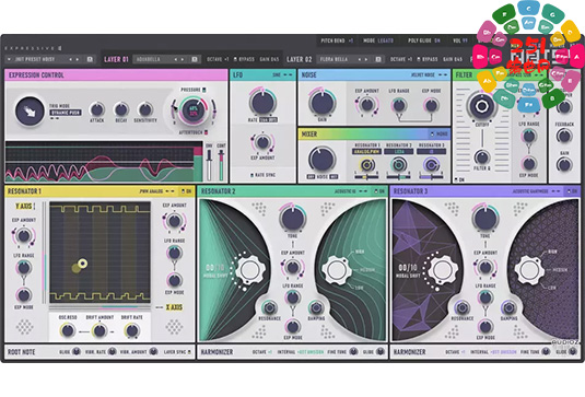 新一代 MPE 合成器 Expressive E Noisy 2 v2.0.10 Mac-251编曲网